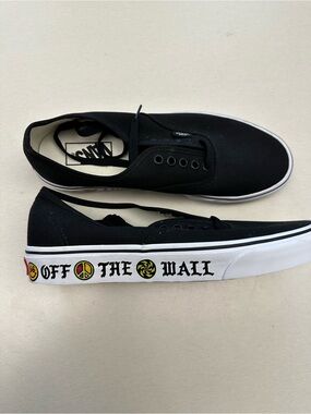Vans Womens Authentic Side Wall Sneaker Casual VN0A348A40M Canvas Black Size 9.5